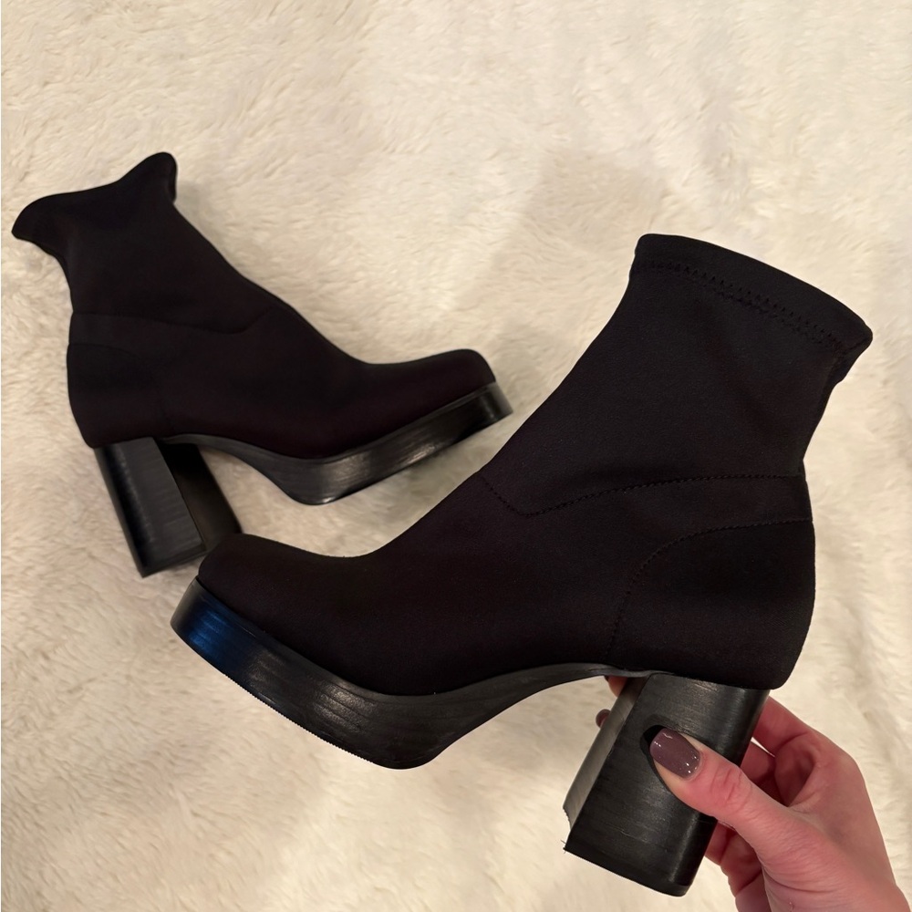 Current Mood Black Heeled Boots